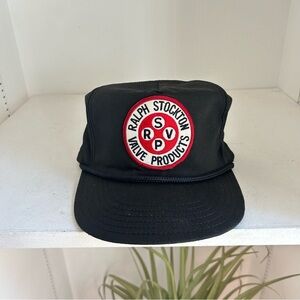 Vintage Blue Collar Patched Trucker Hat Ralph Stockton Valve Products